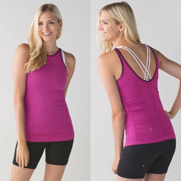 Lululemon In The Flow Tank Top In Heathered Regal Plum Size 6 - Picture 1 of 7